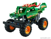 Lego Truck Lego Technic - 2 v 1 - Monster Jam Dragon Pull Back - 217 dielikov - zelená