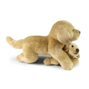 Rappa Plyšový labrador s mláďaťom ležiaci 25 cm ECO-FRIENDLY