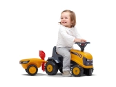 FALK – Detské odrážadlo Baby JCB s vlečkou, lopatkou a hrabličkami