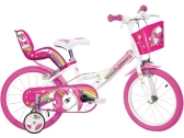 DINO Bikes - Detský 14" bicykel Unicorn so sedadlom