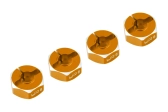 Hliníkové HEX objímky 12x6mm, 4ks, oranžové