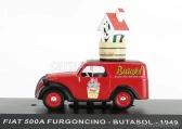 Edicola Fiat 500 Furgoncino Van Butasol 1948 1:43 Červená Černá