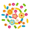Bigjigs Toys Sada drevených korálikov Summer Flowers