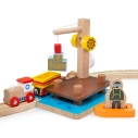 Bigjigs Rail Port so žeriavom, loďou a potápačom