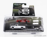 Greenlight Chevrolet C-30 Pick-up Custom Deluxe 1986 With Trailer + Monte Carlo Ss N 25 Racing 1986 1:64 Bílá Červená