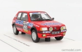 Spark-model Peugeot 205 1.6 Gti N 132 Rally Montecarlo 1986 Francois Delecour - Anne Chantal Pauwels 1:43 Červená