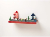 LEGO polička na vystavenie stavebníc - červená