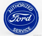 Edicola Príslušenstvo Kovový okrúhly štítok - autorizovaný servis Ford 1:1 Modrá biela