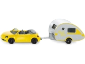 SIKU Blister - osobné auto s obytným prívesom
