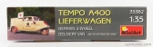 Miniart Tempo A400 Van Lieferwagen 3-kolesová sanitka Vojenská 1962 1:35 /
