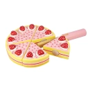 Bigjigs Toys Dřevěný krájecí dort s jahodami Poškozený obal
