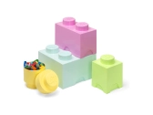 LEGO úložné boxy Multi-Pack 4 ks – fialová, čierna, oranžová, zelená