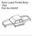 HBP240497 - Rock Lizard Printed Body-Red