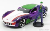 Jada Chevrolet Corvette Stingray s figúrkou Jokera 2009 1:24 fialovo zelená biela