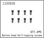 1330658 - Button Head self-tapping Screws ST1.6*5 (8)