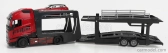 Bburago Volvo Fh16 Xl 750 Euro 6 Cab Truck Car Transporter With Land Rover Range Evoque Lrx 2-door 2011 1:43 Red Met