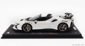 Bbr-models Ferrari Sf90 Xx Stradale Spider 2024 - Con Vetrina - With Showcase 1:18 Bianco Cervino - Bílá Černá