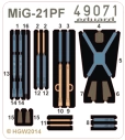 Ed49071 Bezpečnostné pásy Mig-21PF FABRIC 1/48