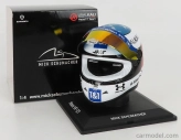 Mini prilba Schuberth prilba F1 Casco Prilba Team Haas Vf-21 Belgian Gp Spa 2021 Mick Schumacher 1:4 Biela modrá červená žltá