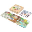 2Kids Toys Puzzle v dřevěné krabici Čtyři roční období - poškozený obal