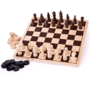Bigjigs Toys Drevený šach a dáma - poškodený obal