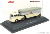 Schuco Volkswagen T1b Continental Motors Porsche Car Transporter 1962 1:64 Krémově Šedá Stříbrná