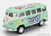 Kinsmart Volkswagen T1 Samba Minibus Flower 1962 - bez krabice 1:64 Svetlozelená