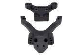 RC10B6.4 FT predná plastová časť vrátane držiaka parohov tlmičov, Carbon