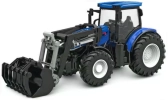 RC kovový traktor Korody s čelním nakladačem 8kolový 1:24, modrý