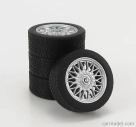 Kk-scale príslušenstvo 4x sada kolies a diskov 16' pre Bmw 3-series Alpina B6 3.5 (e30) 1988 1:18 Black