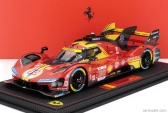 Bbr-models Ferrari 499p 3.0l Turbo V6 Team Ferrari Af Corse N 50 Winner 24h Le Mans 2024 Antonio Fuoco - Miguel Molina - Nicklas Nielsen - Con Vetrina - With Showcase 1:18 Červená Žlutá Černá