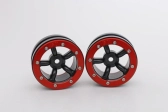 Kovové Beadlock CNC disky 1,9 PT Safari Black/Red, 2 ks