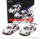 Spark-model Porsche Set 2x 911 991 Rsr Team Porsche Gt N 911 Winner Gtlm Class Petit Le Mans 2018 P.pilet - N.tandy - F.makowiecki + N 912 2nd Gtlm-class Petit Le Mans 2018 E.bamber - L.vanthoor - M.jaminet 1:64 Bílá
