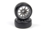 Sada driftových kol vč. pneumatik TSMK5-10 22x11 mm (šedá/4 ks)