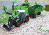 RC traktor so sklápacím vozidlom a lopatou