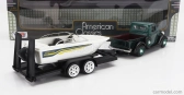 Motor-max Ford usa Pick-up With Trailer + Boat 1937 1:24 Zelená S Bílou