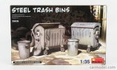 Miniart Accessories Steel Trash Bins 1:35 /