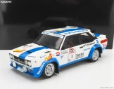 Kyosho Fiat 131 Abarth N 1 Winner Rally 1000 Lakes 1980 1:18, bílomodrá