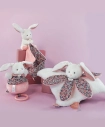 Doudou Plyšový králíček hrající melodii růžový 20 cm