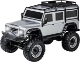 RC auto Land Rover Defender Rock Crawler, strieborná