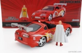 Jada Toyota Supra s figúrkou One Punch Man Saitama 1995 1:24 oranžová