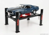 Greenlight Accessories Holley Performance Garážový set Officina - Ponte Sollevatore Auto - Four Post Lift 1:18 Čierna červená biela