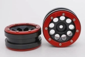 Kovové Beadlock CNC disky 1,9 PT Ecohole Black/Red, 2 ks