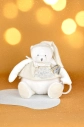Doudou Dárková sada Plyšový lední medvídek s kroužkem 30 cm béžový