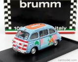 Brumm Fiat 600d Multipla - Graziano Rossi Motorhome 1960 1:43 Světle Modrá
