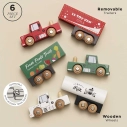 Le Toy Van Set dřevěných nákladních aut s přívěsy
