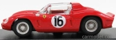 Umelecký model Ferrari Dino 268 Sp Ch. 0798 N 16 24h Le Mans Test 1962 Rodriguez - Bandini - Parkes - Gendebien - Mairesse 1:43 Červená