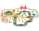Bigjigs Rail Drevená vláčiková dráha s vidieckou cestou 80 kusov poškodené balenie