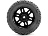 Pro-Line koleso 1:16 s pneu Jaeger, disk Split Six čierny 12mm (2): Arrma Mini Kraton
