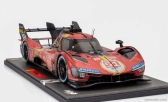 Bbr-models Ferrari 499p 3.0l Turbo V6 Team Ferrari Af Corse N 51 Winner 24h Le Mans (dirty Version - After Race) 2023 Alessandro Pier Guidi - James Calado - Antonio Giovinazzi - Con Vetrina - With Showcase - Coffret Box 1:12 Červená Žlutá Černá